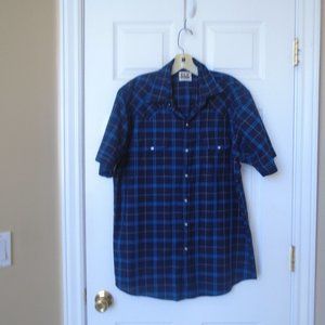 Vintage Ely Cattleman Button Up Shirt Pearl Snap Western Men's Size L Stripes